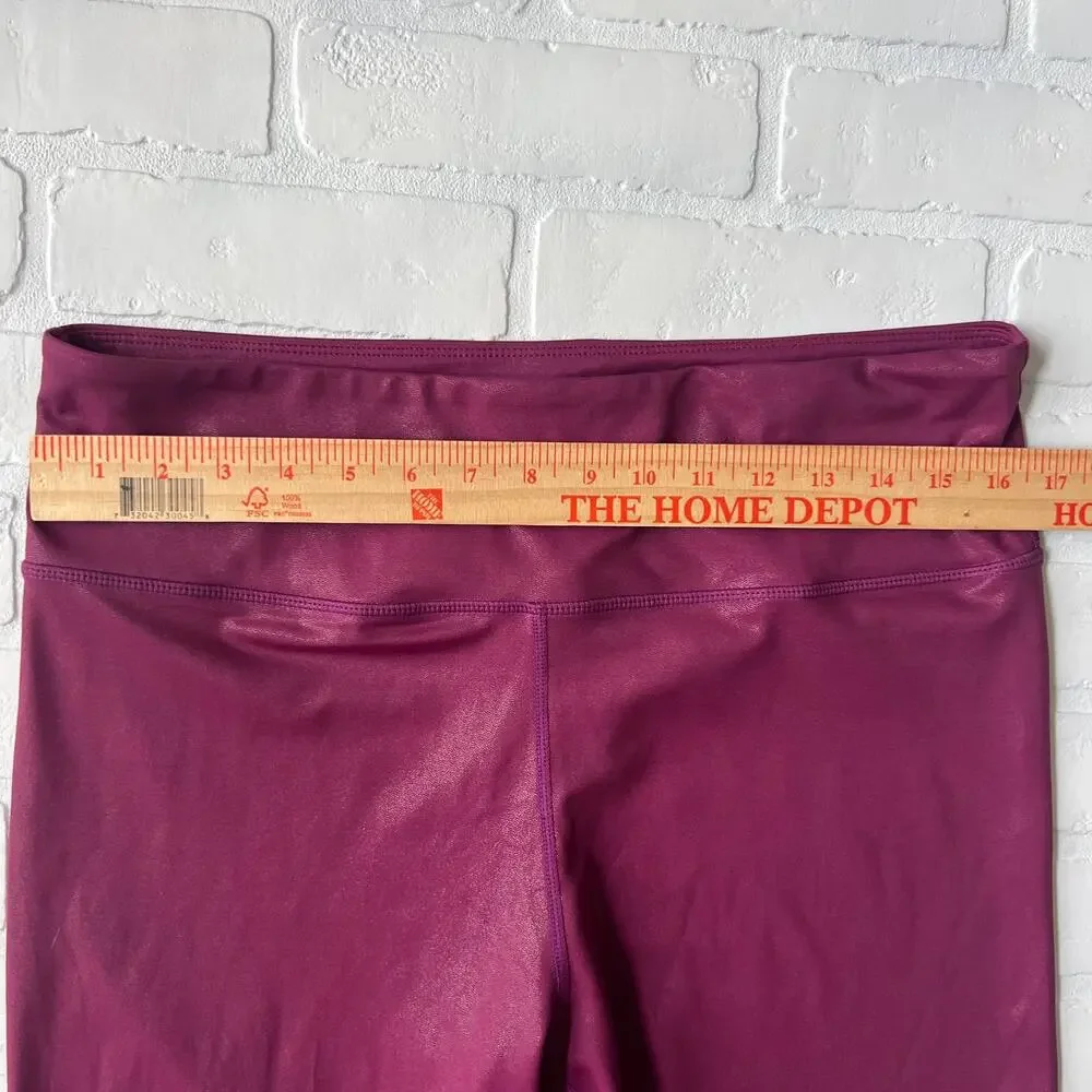 ZYIA Active Women's Purple Shimmer Athletic Yoga Running Leggings Pants -sz 20